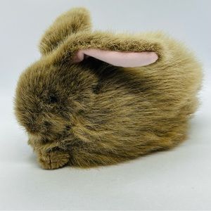 TY Nibbles Bunny Rabbit Brown Plush 1993 8" Stuffed Toy Animal Realistic Easter